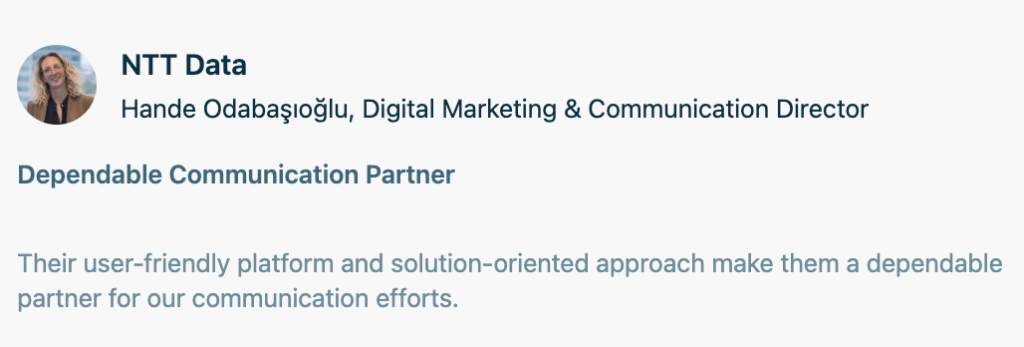 Review highlighting B2Press solution-focused and easy-to-use services 