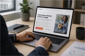 Man opening Brand Push, checking its press distribution services